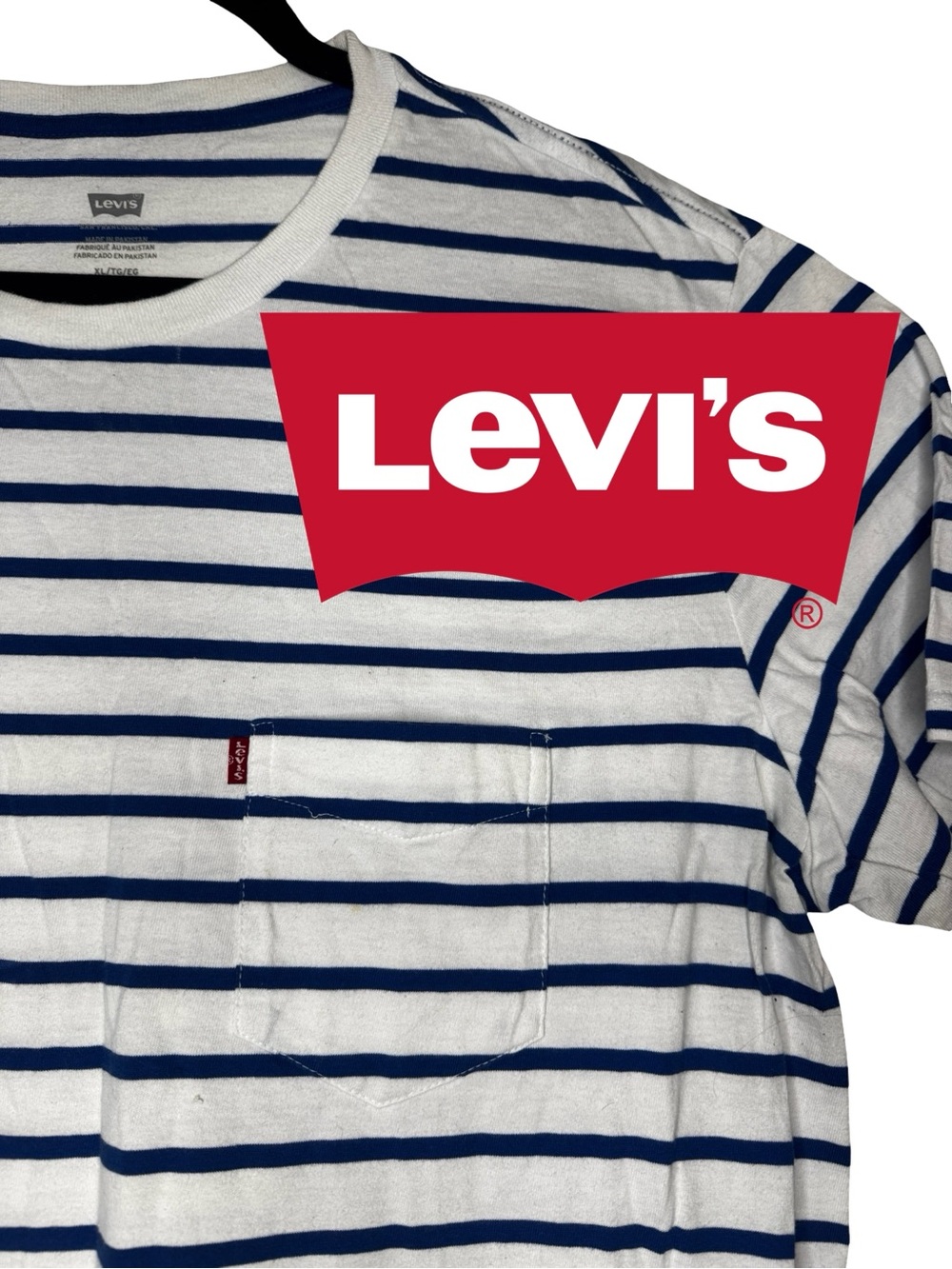 Levi's - Striped pocket T-shirt - royal blue/white (XL)